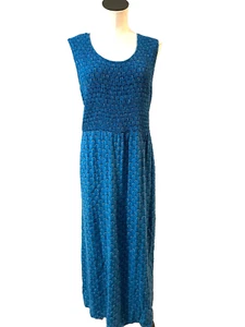 Notations Vintage Damen gesmoktes Midikleid Gr. 3X Nap Dress ärmellos bescheiden - Bild 1 von 8