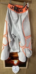 Under Armour heatgear compression shorts light gray youth SM/PP elastic waist Ca - Picture 1 of 8