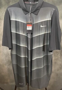 NWT-Nike Tiger Woods Dri-Fit ADV Collection Golf Polo Shirt 726203-010 Size L - Picture 1 of 14