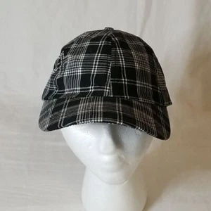 Black and White Plaid Cap with Bling Cross One Size Fits All - Picture 1 of 6