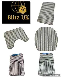 Bathroom 3 Piece Bath Mat Contour Set with Toilet Lid Covers Home Decoration-14 - Picture 1 of 15