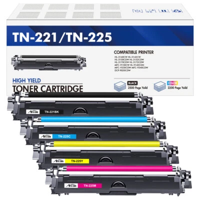 Картриджи с тонером TN225 BK/C/M/Y совместимы с картриджами с тонером Brother TN221 - Изображение 1 из 4