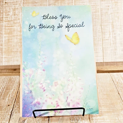 Tarjeta grande del día de la madre American Greetings Bless You floral mariposa amarilla Foto 1 de 4