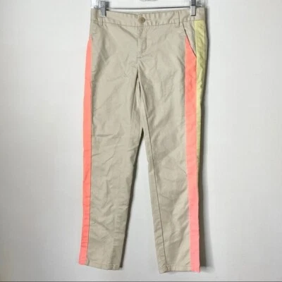 Cartonnier Anthropologie Women’s Size 0 Neon Tuxedo Stripe Charlie Ankle Pants - Image 1 of 4