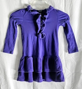 GIRLS CHAPS DRESS - PURPLE 4T - Picture 1 of 2