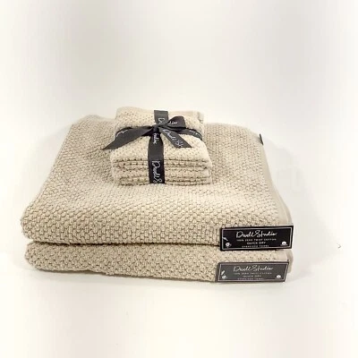 Juego de 6 toallas Dwell Studio 2 baños 4 lavados 100 % algodón Zero Twist nuevo Foto 1 de 4