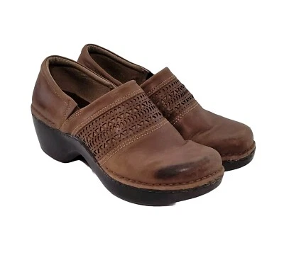 Ariat Piedmont Brown Leather Clogs Mules Cutout Womens 9.5 US 41EU Comfort Shoes - Image 1 of 4