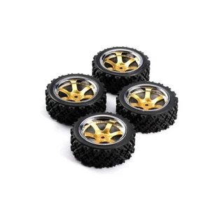 4Pcs 1/10 Scale Rally Tires&12mm Hex Wheels For RC HSP HPI RC Off Road Car - Picture 1 of 12