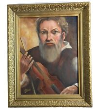 Beautiful Original Oil On Canvas Portrait "Violinist"