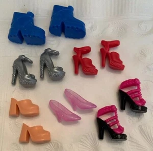 6 PAIR SHOES  MATTEL BARBIE DOLL FASHIONISTAS PUMPS HIGH HEELS CLOSED OPEN TOE - Picture 1 of 4