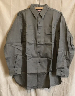 Camisa de trabajo de sarga gris sanforizada BIG YANK hecha en unión de los años 50 de colección mediana 16   Foto 1 de 4