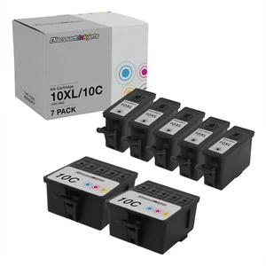 DI Compatible Ink Cartridge Replacements for Kodak #10B #10C (5 Black 2 Color) - Picture 1 of 7