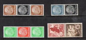 4 MINT STRIPS OF DEUTSCHES REICH, (HINDENBURG), 1933, MLH,(See Scan) - Picture 1 of 2