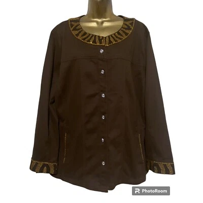 NWT Quacker Factory Jacket 3X Blazer Animal Print Maximalist Glam Grandma - Image 1 of 4