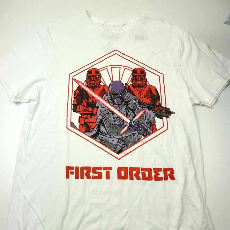 Star Wars Mens T-shirt White Size 2xl Graphic Tee First Order Crewneck #229