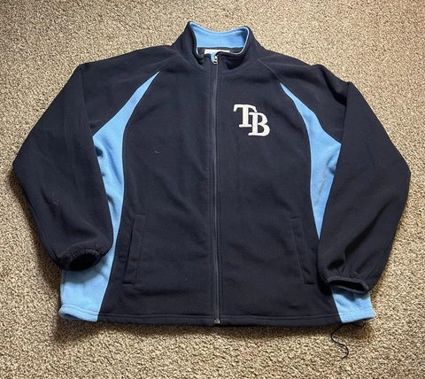Tampa Bay Rays Fleece Jacket Zip Up MLB Size XL Mens Cover