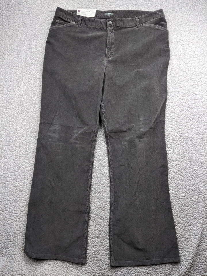 Pantalones de pana J. Jill Tried True Fit corte bota para mujer 20 gris tiro alto Foto 1 de 4