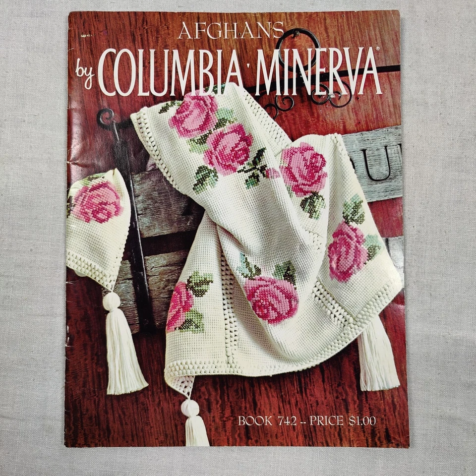 Vintage Columbia Minerva Afghan Crochet Pattern Book 742 - Image 1 of 4