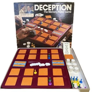 DECEPTION The Memory Poker Board Game Milton Bradley 1975 COMPLETE 2501 Vintage - Picture 1 of 13