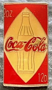 Vintage Coca Cola 12 oz Bottle Enameled Pin - Picture 1 of 2