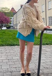 Chicwish Cardigan Stickjacke Oversized OS beige Grobstrick Herzen Blogger - Bild 1 von 8