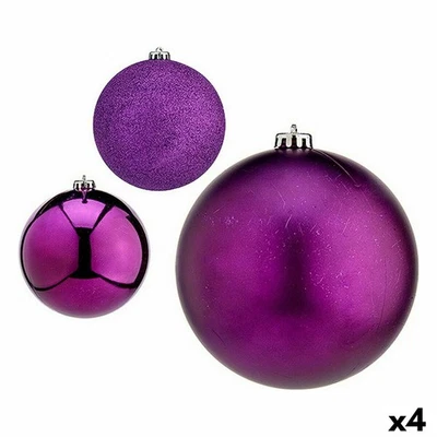 Set de Bolas de Navidad Krist+ Morado Plástico Ø 15 cm [4 Unidades] - Imagen 1 de 2