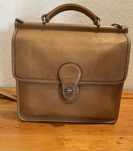 Vintage Camel Coach Willis 9927 Leather Handbag Satchel Crossbody Bag  - Picture 1 of 9