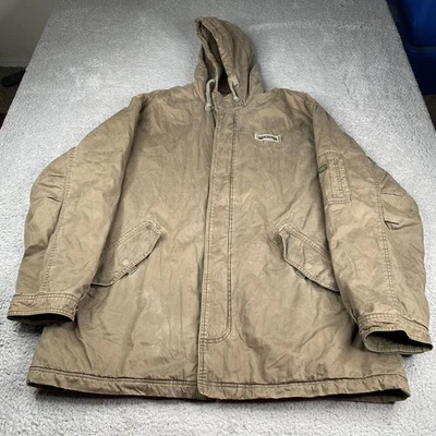 Chaqueta Parka Militar Abercrombie & Fitch Para Hombre XL Verde Lona Forrada de Vellón Foto 1 de 4