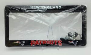 New England Patriots Aluminum Metal Black License Plate Frame 2 Pack Car Truck - Picture 1 of 2