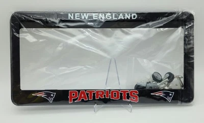 New England Patriots Aluminio Metal Negro Marco de Placa Paquete de 2 Coche Camión Foto 1 de 2
