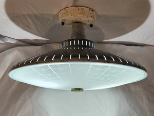 Vintage Ceiling Light Shade Lamp Fixture Mid century modern Ufo Atomic Space Age - Picture 1 of 19