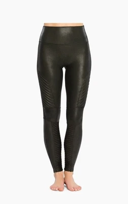 Mujer Grande SPANX Negro Imitación Cuero Moto Elastizado Leggings Pantalones Foto 1 de 4