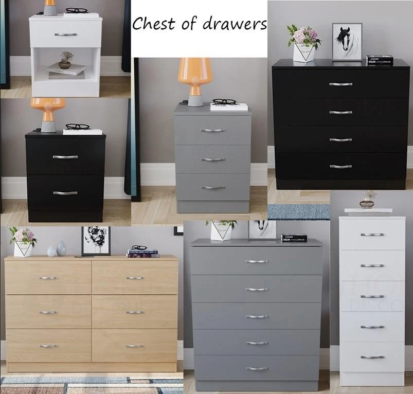 Vida Designs Riano Chest of Drawers Bedside Drawers Bedroom Storage Cabinet - Image 1 of 1