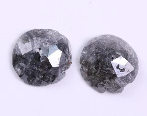 1.33 CT Salt And Pepper Diamond Round Shape Fancy 2 Pieces Diamond Loose Diamond - Picture 1 of 12
