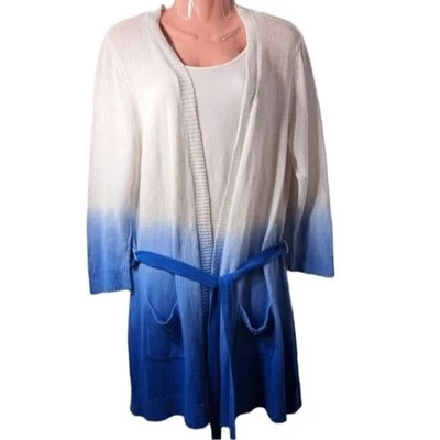 Cárdigan para mujer Daisy Fuentes blanco, azul, azul bebé talla L Foto 1 de 4