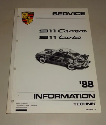 Manual De Taller / Información Técnica Porsche 911 Carrera 3.2 / 911 TURBO 1988 - Imagen 1 de 4