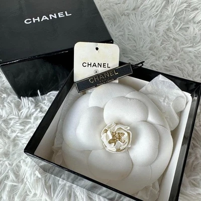 CHANEL Camellia White Corsage Brooch Rare Vintage Unused with Box & Tag #10005 - Image 1 of 4