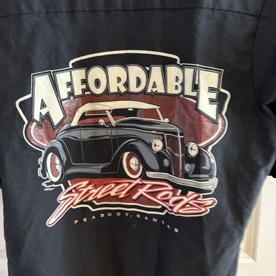 Camisa de Trabajo Red Kap Lucky 13 Thirteen Hot Rod Mediana Negra Manga Corta #102 Foto 1 de 4