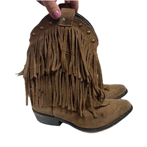 Smoky Mountain Cowboy braun Leder Fransen Kinder Jugend Stiefel 3514C Größe 12,5 D - Bild 1 von 13