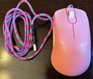 BenQ ZOWIE S2 DIVINA Pink Gaming Mouse Used Paracord Scroll wheel mod Matte - Photo 1/2
