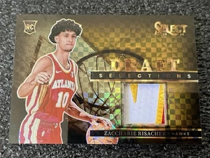 2024-25 Panini Select Zaccharie Risacher Gold Prizm Draft Selection Patch RC /10 - Picture 1 of 4