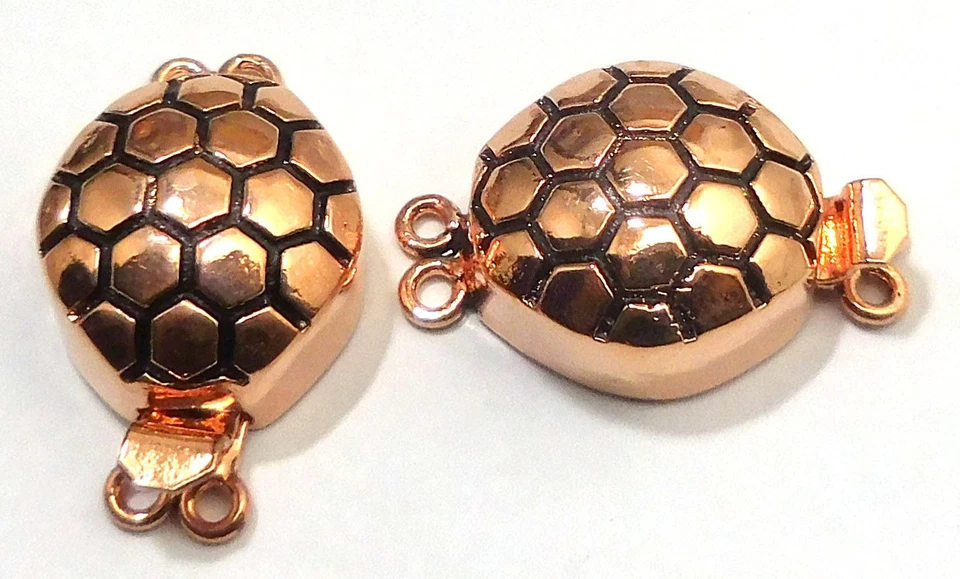 5 PCS 27X17X10MM SOLID COPPER BALI BOX CLASP 2 STRAND ANTIQUE COPPER 233 - Image 1 of 3