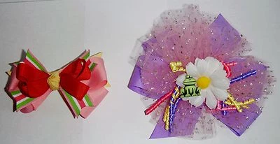 NIÑAS 2 LAZOS PARA EL PELO GRANDE MARGARITA RANA GYMBOREE ROSA ROJO MULTI EXCELENTE ESTADO!!! Foto 1 de 2