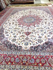 9.6'x13'6' Supper Quality Persian Isfahan Hand Knotted Oriental Rug.