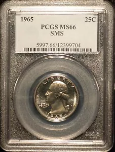 1965 SMS Washington Quarter - PCGS SP66 #9704 - Foto 1 di 2