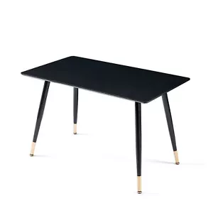 Modern Black Rectangular Kitchen & Dining Room MDF Table For Smart Home  - Picture 1 of 4