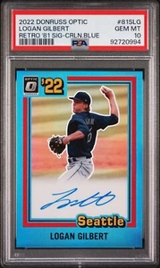 Logan Gilbert Retro Auto /35 PSA 10 2022 Donruss Optic Blue Seattle Mariners - Bild 1 von 1