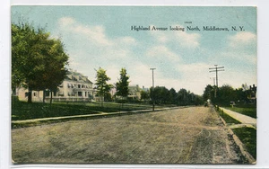Highland Avenue Blick nach Norden Middletown New York 1910c Postkarte - Bild 1 von 1