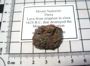 Mount Santorini Thera volcano 1925 eruption volcanic lava fragment - Picture 1 of 4