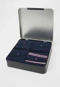 Tommy Hilfiger Men's Gift Box - 4 Pairs Socks, Navy Blue, UK 9-11, Premium Set - Picture 1 of 10